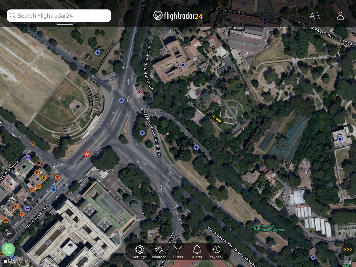 fr24.com/41.88,12.49/15

 ⁦<a href="/flightradar24/">Flightradar24</a>⁩  anyone know why he is flying over the colosseo?