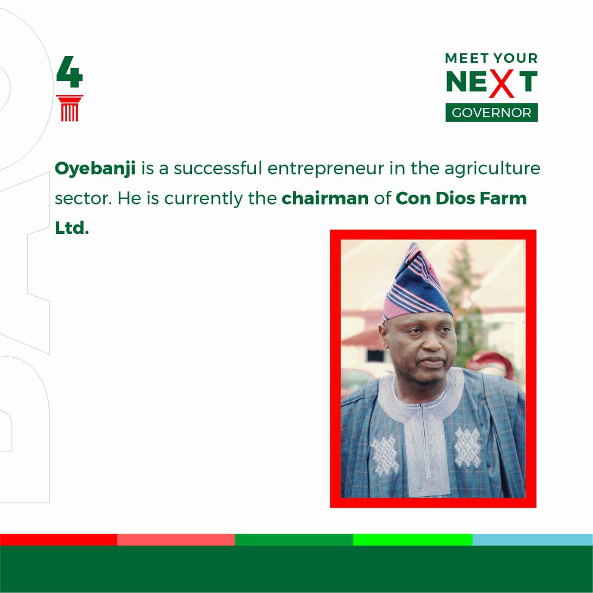 WandeWatt's tweet photo. Oyebanji is a successful entrepreneur in the agriculture sector. He is currently the chairman of Con Dois Farms Ltd.

#BAO4Ekiti https://t.co/GHYyB1YzCH