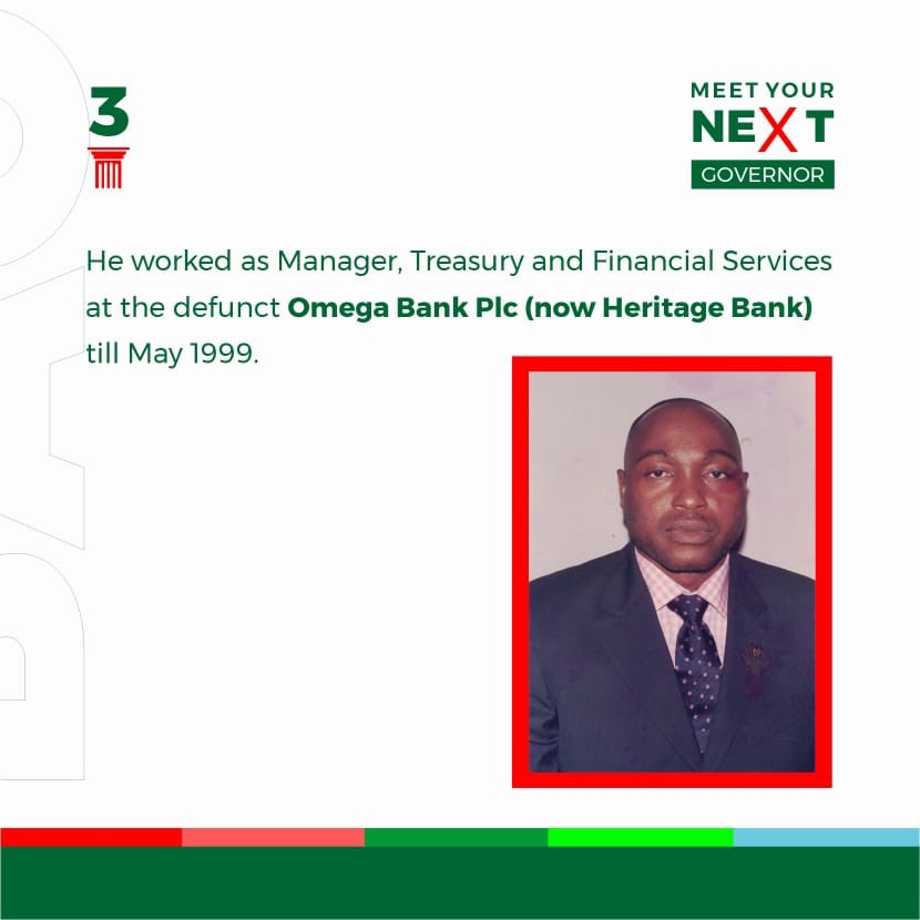 AyomideOmoo's tweet photo. He worked as Manager, Treasury, and Financial Services at the defunct Omega Bank Plc (now Heritage Bank) till May 1999.

#BAO4Ekiti https://t.co/oY0XlIOQ97