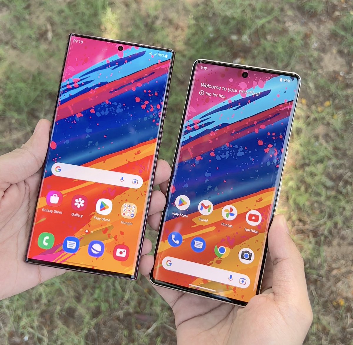 techdroider's tweet photo. Samsung S22 Ultra vs Google Pixel 7 Pro - Max Display Brightness https://t.co/cWmmIqRyqV