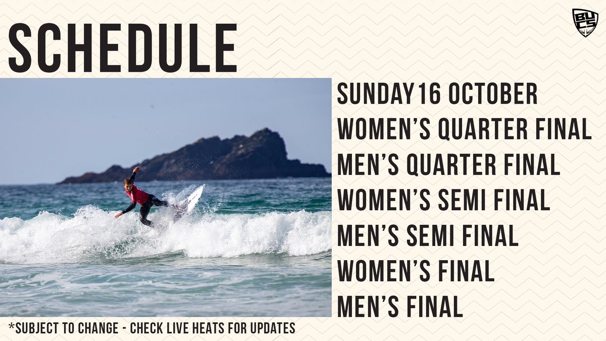 BUCSsport's tweet photo. It's finals day π€©
Check out live heats for results! https://t.co/R2h5mYy7Ng
#BUCSSurf https://t.co/a5O5YfBzgB