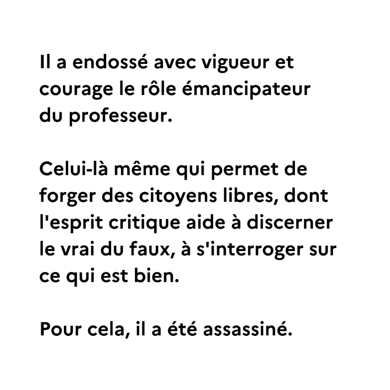 PapNdiaye's tweet photo. En ce dimanche 16 octobre, rappelons-nous Samuel Paty, lâchement assassiné il y a deux ans par un terroriste islamiste.