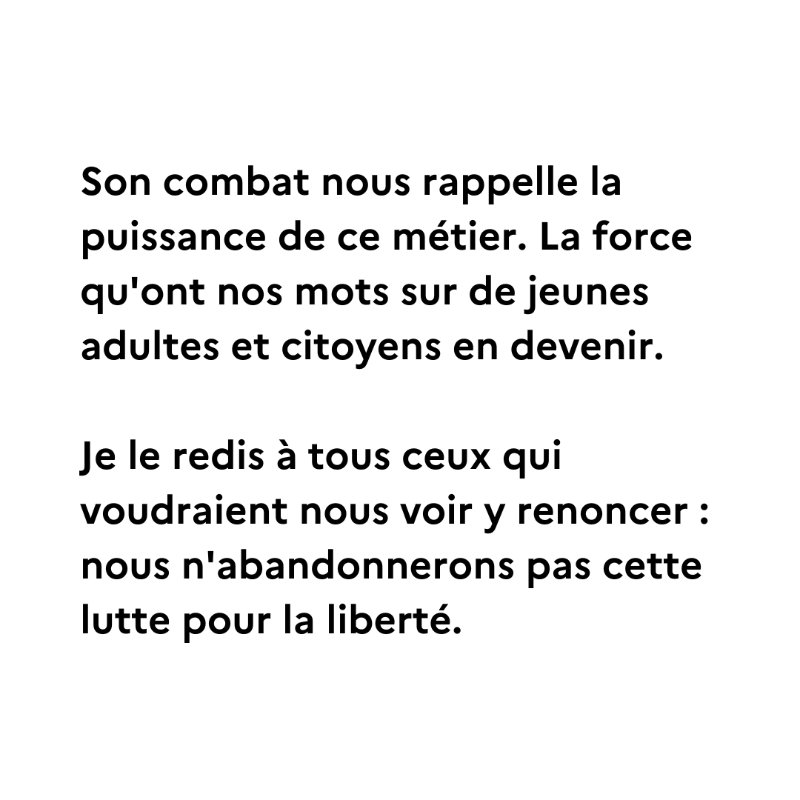 PapNdiaye's tweet photo. En ce dimanche 16 octobre, rappelons-nous Samuel Paty, lâchement assassiné il y a deux ans par un terroriste islamiste.