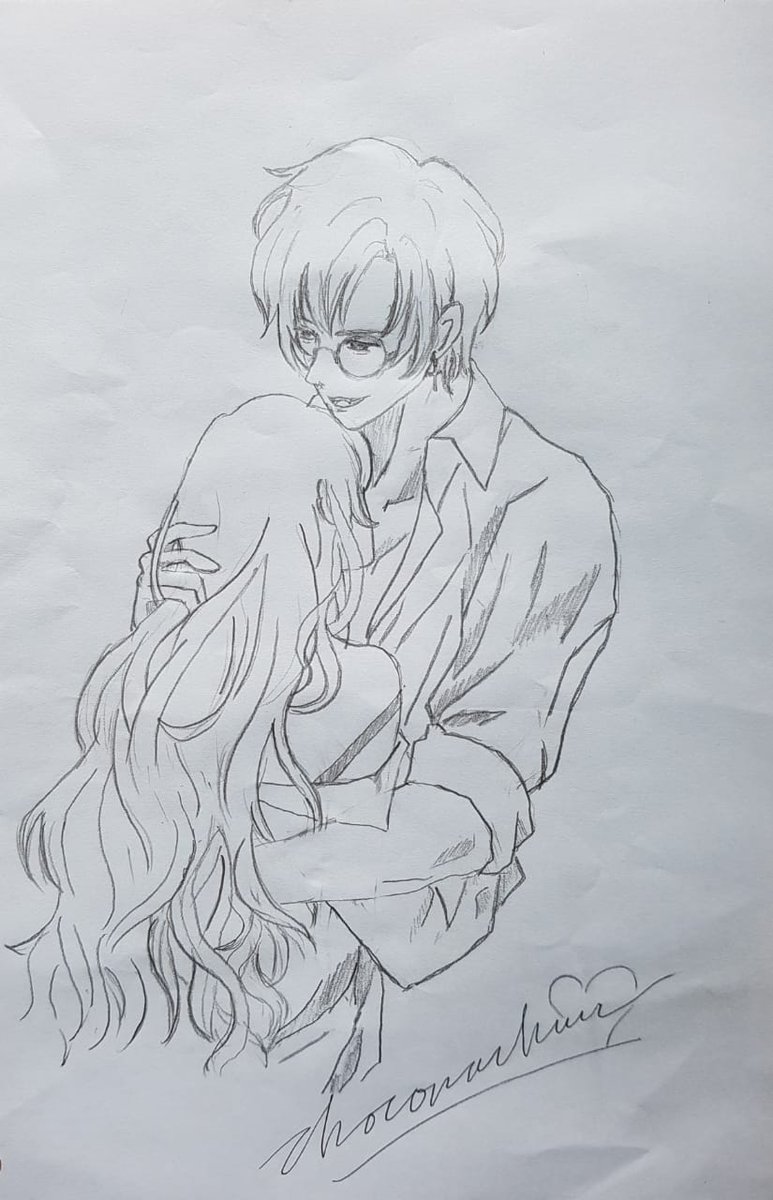 choconachuu's tweet photo. Nee chan did drawsome art for @ShinChromwell ❤️❤️❤️He doesn't let his prey go. It's save art,maybe next i draw yabai art for him.His hair style is difficult 😭 I'm sorry if my art style not perfect as original character.I hope Shin like it #InnChromwell_fanart #oretoretannyachoco https://t.co/FPTPoe6148
