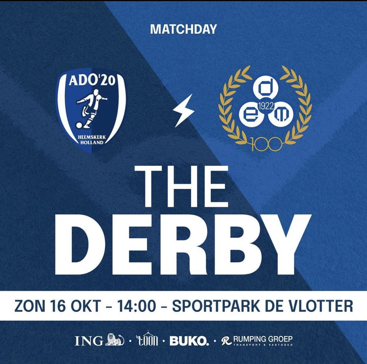 RKVV_DEM's tweet photo. ⚽️⚽️“MATCHDAY”⚪️🔵 
@RKVV_DEM 
💾  16 oktober 2022
🆚 @ado20 
🏆 @DerdeDivisieZon 
⌛️Speelronde 10
🏟️ Sportpark "De Vlotter"
📌 Heemskerk
🕝 14:00 uur 
#dooreendrachtmacht #samenzijnwedem #adodem #dem100 https://t.co/sTdcafWpNO