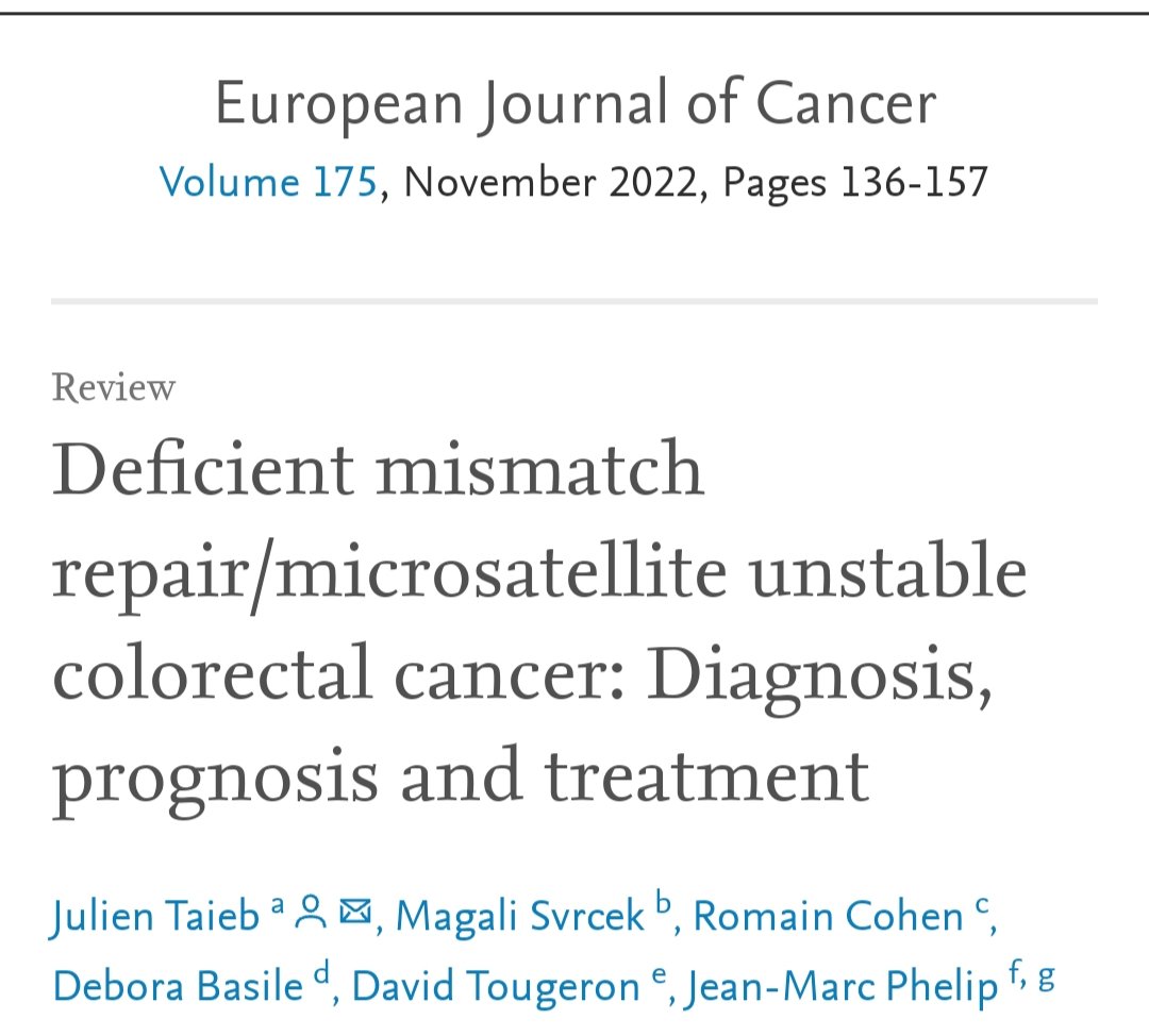 debora1090's tweet photo. Deficient mismatch repair/microsatellite unstable colorectal cancer: Diagnosis, prognosis and treatment https://t.co/EKXDaCdr7I https://t.co/yO11HrI6XG