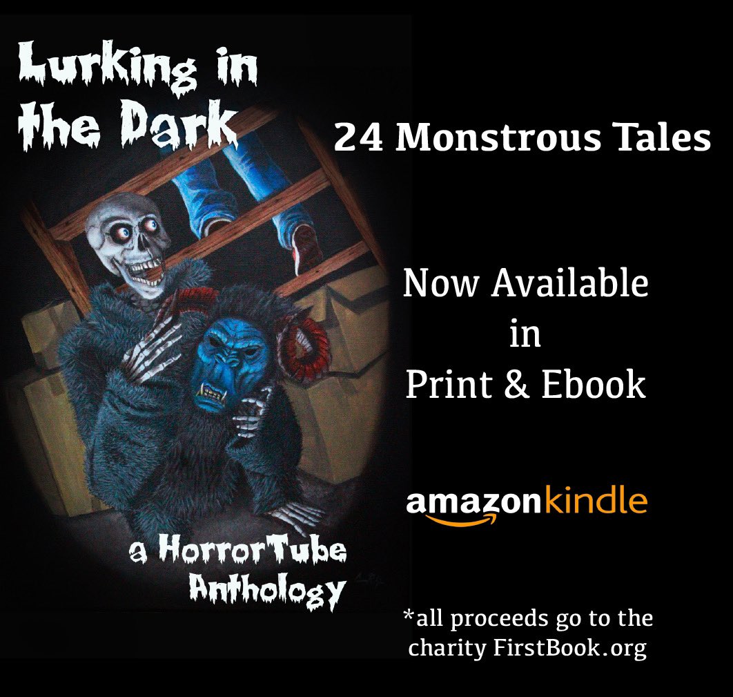 LURKING IN THE DARK the HorrorTube anthology is out now! All proceeds go to the First Book charity. It features my adult short story BAD MOON RISING, which takes place in a cemetery on the set of a werewolf movie 🎥🐺 UK amazon.co.uk/dp/B0BJ4PZVRL US amazon.com/dp/B0BJ4PZVRL