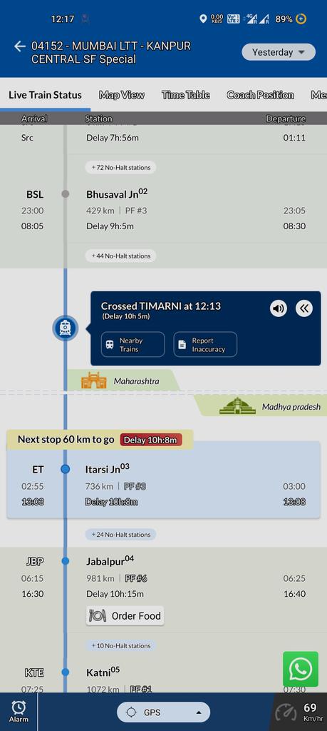 singhak88's tweet photo. @RailMinIndia @IRCTCofficial @drmmumbaicr @GM_CRly 
Running 10hr delayed https://t.co/HqqQZgGMgF