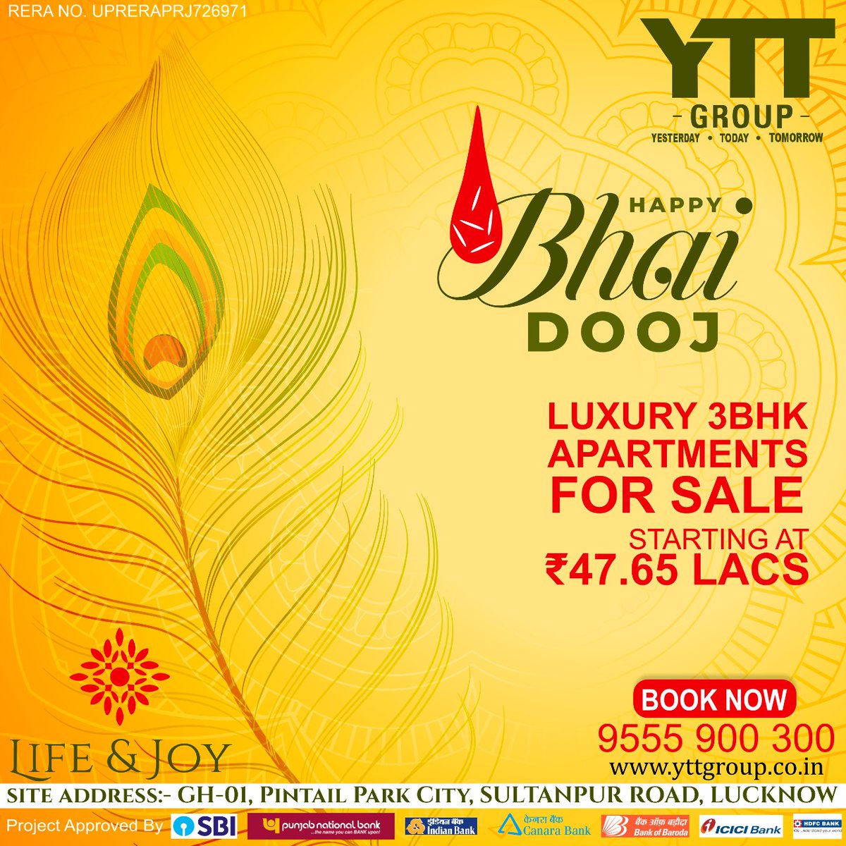 yttgroup's tweet photo. May this auspicious occasion bring you all the
prosperity and good luck in your way of life. Happy
BhaiyaDooj
#bhaidooj #yttgroup #lifeandjoy https://t.co/xEs6tioL3F