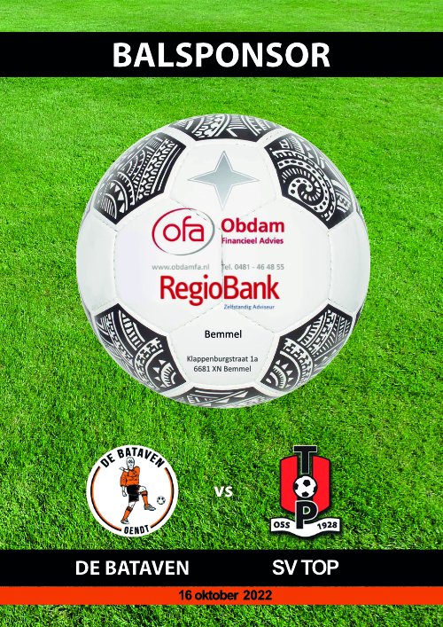 DeBataven's tweet photo. Matchday!

14.00 ⚽️ @svTOP 

🏟 Sportpark Walburgen 

Team van de week,  o9-1

Kom jij de oranje mannen aanmoedigen?

🧡🖤 @dgsport https://t.co/UfMcTYo6Px