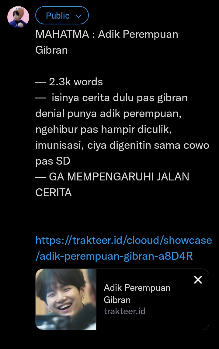 GUYS WDYT? kalo harganya 3000 kemahalan ngga? apa kurang mau ditambahin cerita gibran ciya ngapain boleh reply