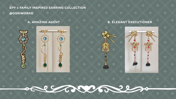 OshiWorks's tweet photo. 💫GIVEAWAY💫

We'll be giving 2 lucky agents a pair of our #spyxfamily inspired earrings of their choice! 

TO ENTER:
 🫰 RT + Like + Follow
💝Tag a friend 
🗨️Comment which design you'd like

✈️Ships Worldwide 
📆Ends Oct 29 11:59PM PT

Pre-orders Open: 
https://t.co/vOUqXid4vn✨ https://t.co/oRGthfAyzU