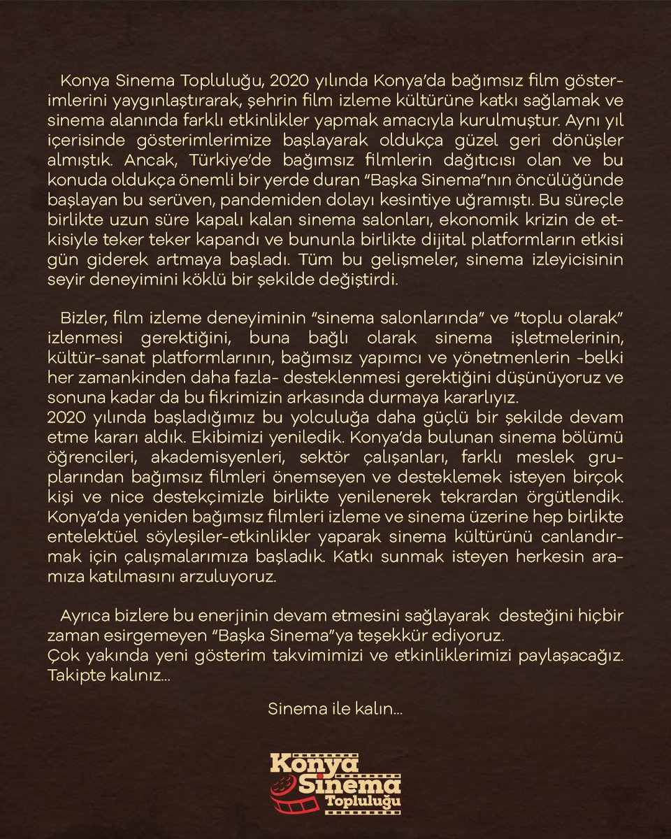 Konya Sinema Topluluğu (@sinemakonya) on Twitter photo 