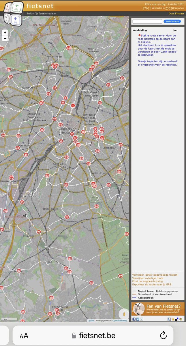tdelestre's tweet photo. En de Brusselse fietsknooppunten nu ook op #fietsnet na #fietsknoop en #routeyou https://t.co/2wdiRk306Q