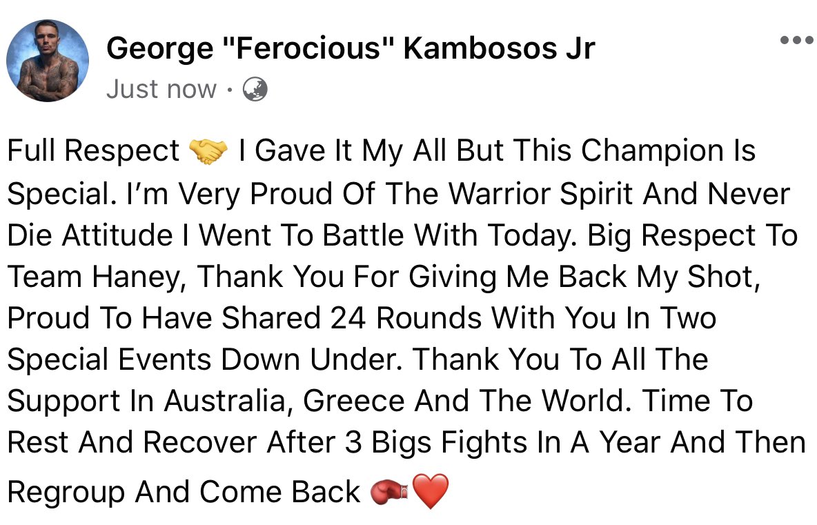 georgekambosos's tweet photo. Full Respect 🤝🥊❤️ https://t.co/Z797q3HLdS
