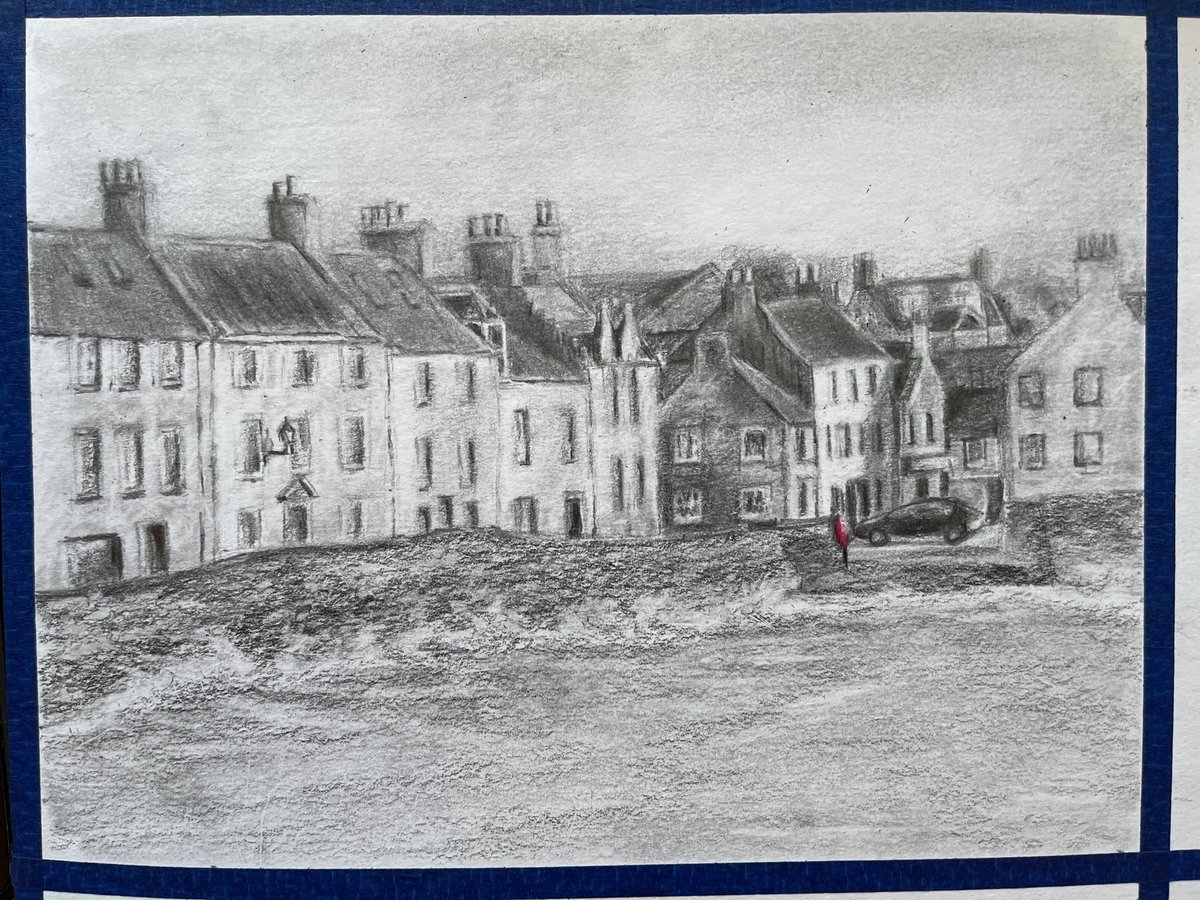 cha263's tweet photo. Little 8x6inch graphite drawing of Anstruther scene fife , Scotland 🙏👩‍🎨 https://t.co/zEjbTDfmFW