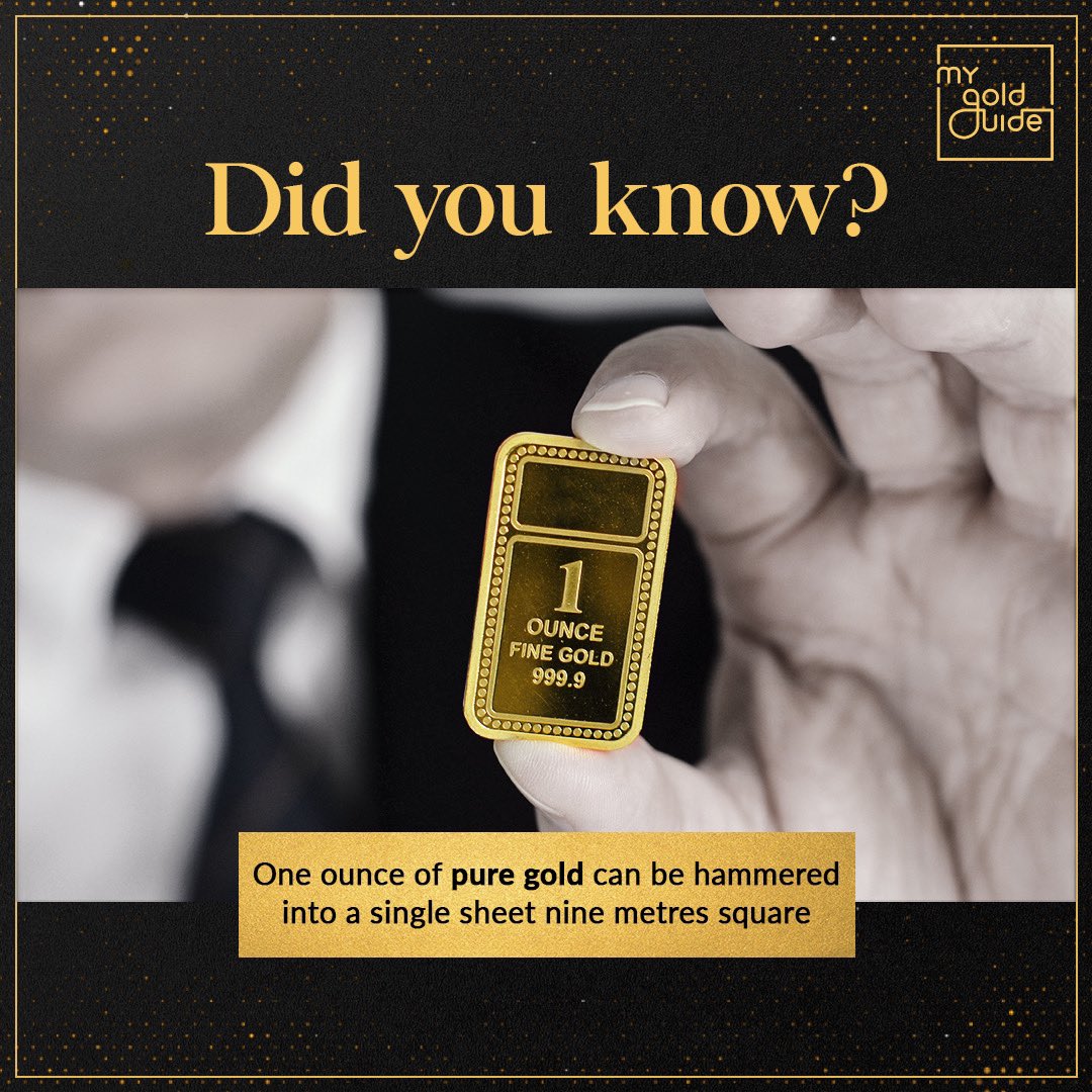 mygoldguide's tweet photo. Here’s today’s little lesser known fact about gold!
#Fact #GoldFact #DidYouKnow #Gold #MyGoldGuide https://t.co/UDmY0D3m8J