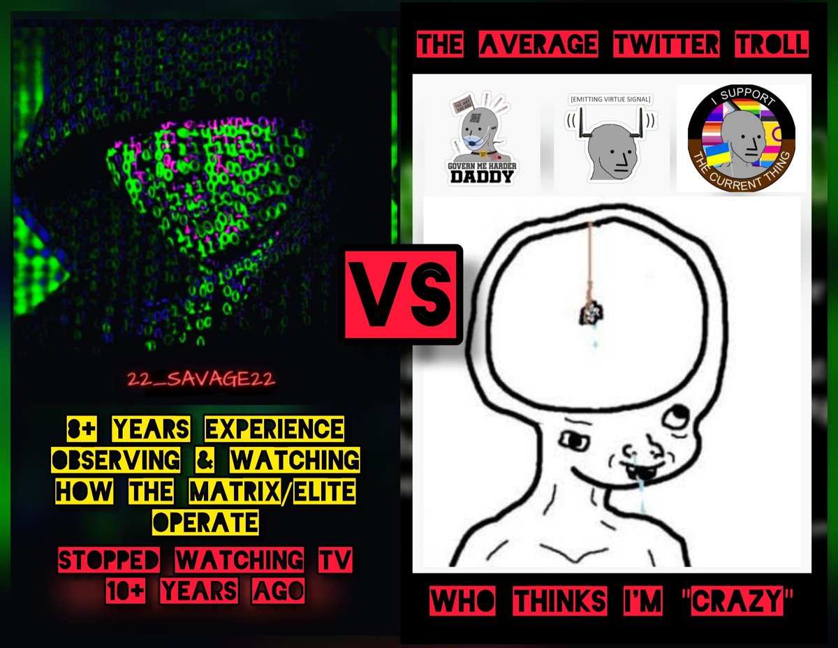 TheMatrixology's tweet photo. - #PSA: I have spent 8+years Experience (#Observing/Paying ๐ Attention) Discovering how the #Matrix /#Elite Operate.
- The Worst thing you can do is to come to my page & think I am "#Crazy"
- Before you comment "#Critisizing," 1st Ask yourself If your opinion holds any weight https://t.co/1HjvcdCklK