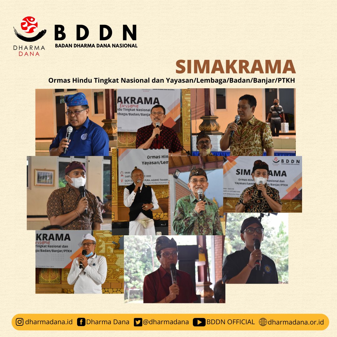 DharmaDana's tweet photo. Om Swastyastu
Telah terselenggara Simakarama Yayasan BDDN bersama dengan Ormas Hindu Tingkat Nasional, Yayasan, Lembaga, Badan, Banjar, dan PTKH di GOR Serbaguna Pura Agung Taman Sari.
Kegiatan yang dilaksanakan secara daring dan luring diikuti oleh 150 peserta.
#Simakrama https://t.co/o81a4wQoJE