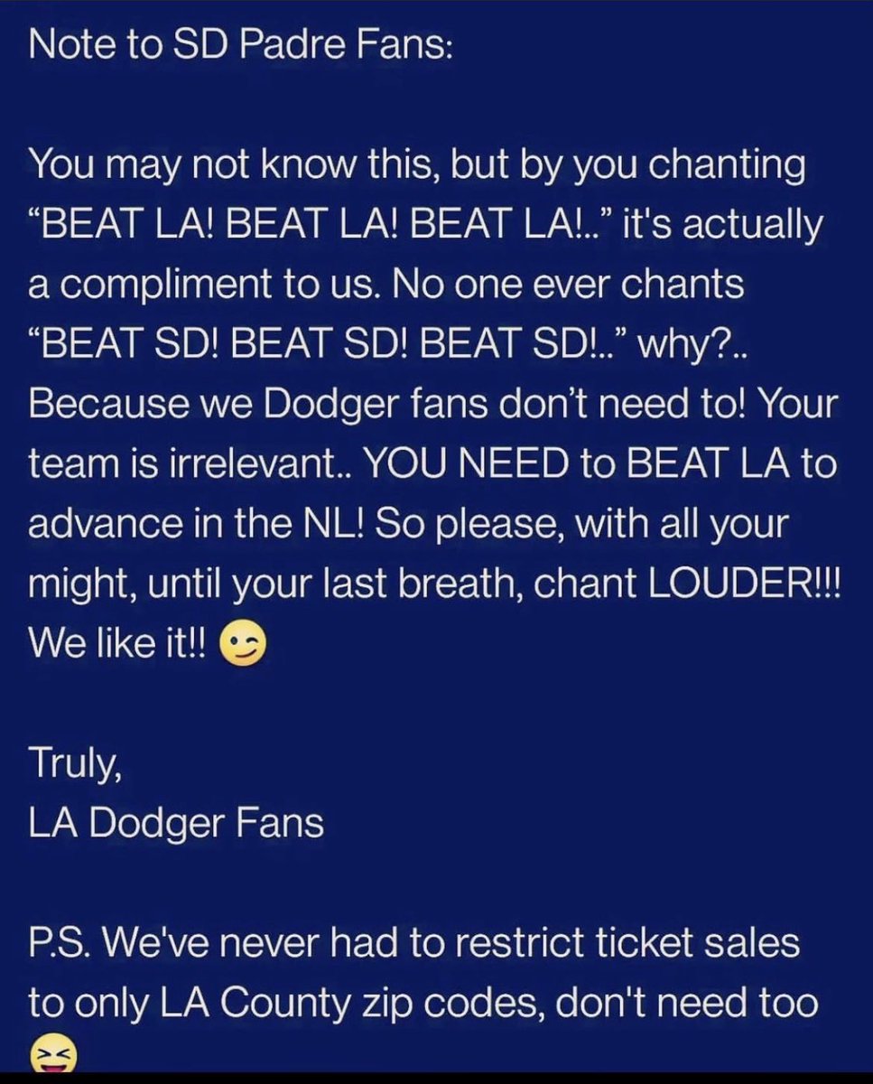 SDFox619's tweet photo. @Dodgers 🙃🤨🤔#PadresWin #WeBeatLa https://t.co/rHMpwqmJbT