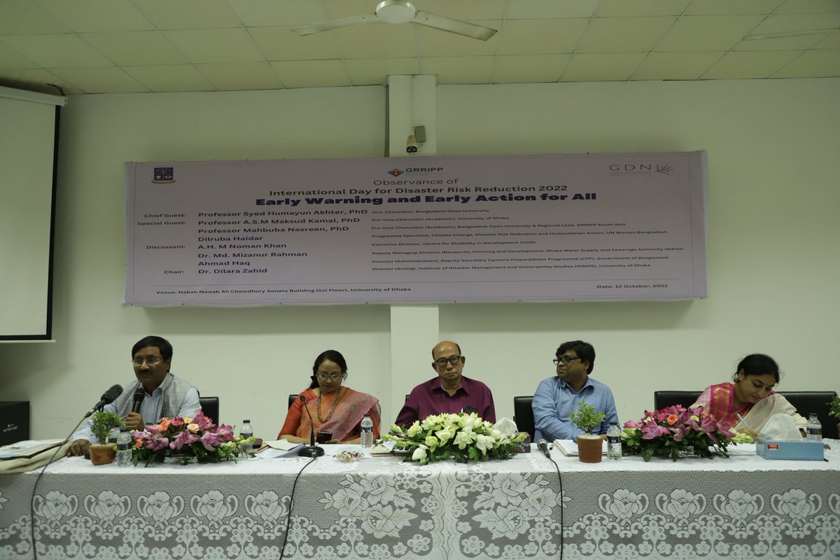 GRRIPP_SA's tweet photo. To observe #IDDRR), @GRRIPP_SA has organized a #PanelDiscussion on #EarlyWarning and #EarlyActionforall" on 12 October 2022. Dr. Mizanur Rahman, a water management specialist, argued to establish #FloodPreparedness Program in #Bangladesh.
Video link: https://t.co/wPMWNPALQ8 https://t.co/CSfAFD8KHj