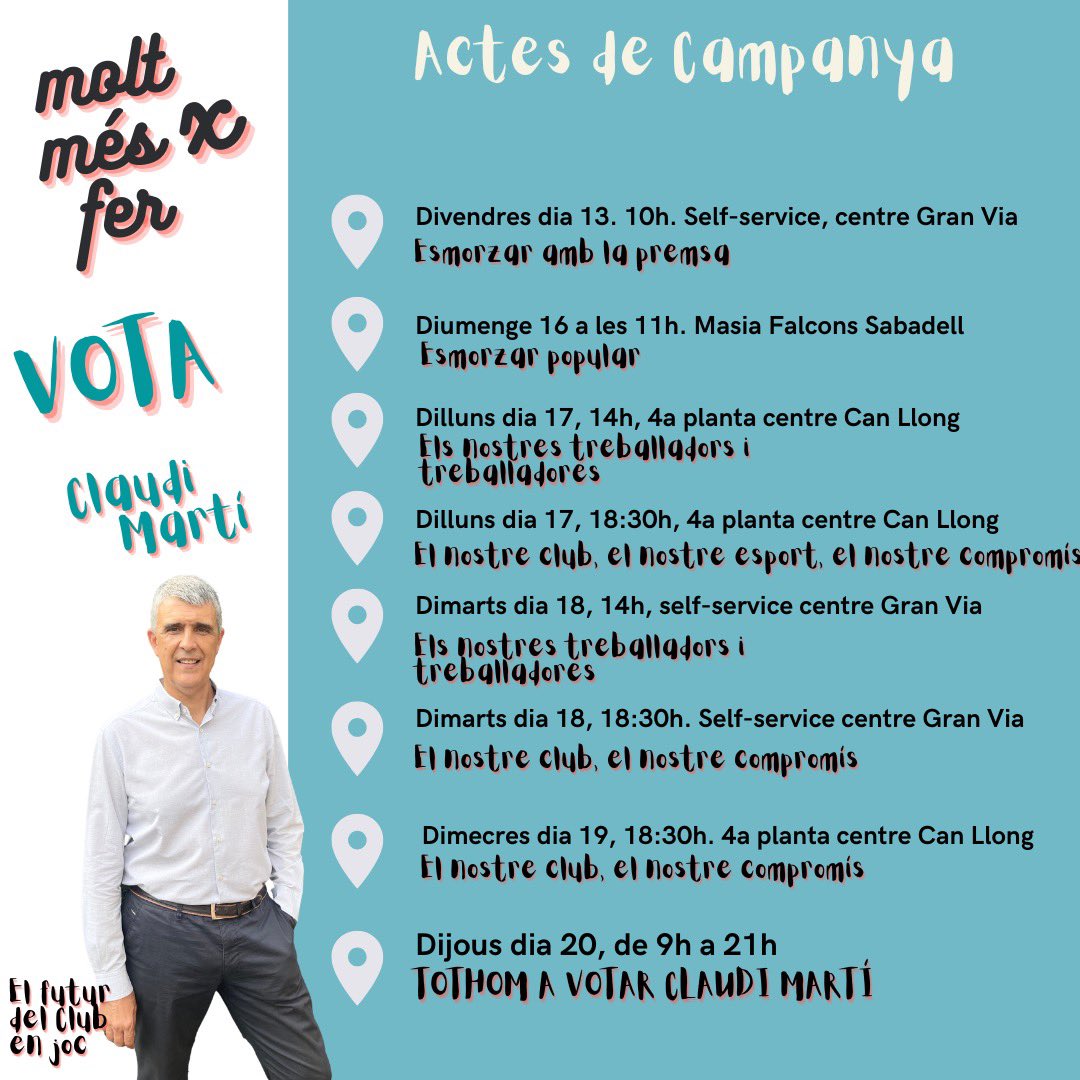 👉🏻📍Aquesta setmana vine a escoltar i conèixer el nostre programa, el nostre esport i el nostre club: els nostres compromisos
➡️www.moltmesxfer
#moltmesxfer