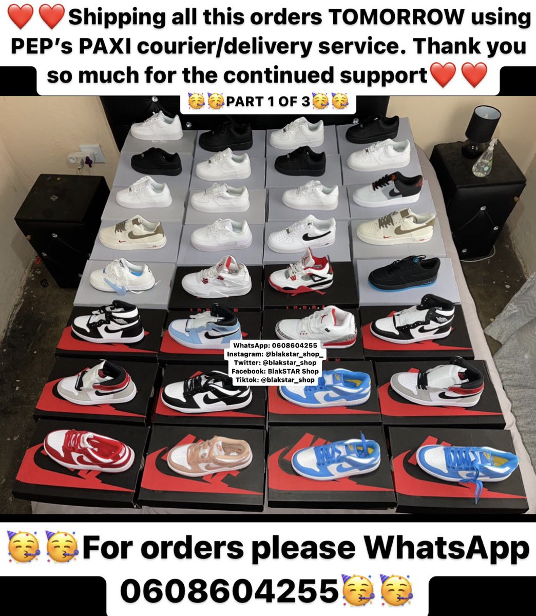 BlakSTAR_Shop's tweet photo. 🤝A S B O N G E🤝
Delivering all this ORDERS TOMORROW❤️👟
THANK YOU SO MUCH FOR THE SUPPORT❤️
For orders please WhatsApp 0608604255
Join the BlakSTAR WhatsApp group here : https://t.co/cpm4Bhirr8
#KatIsBack Priddy #watershedding Chicken Licken Fikile #RHOPTA https://t.co/1OVviLyqao