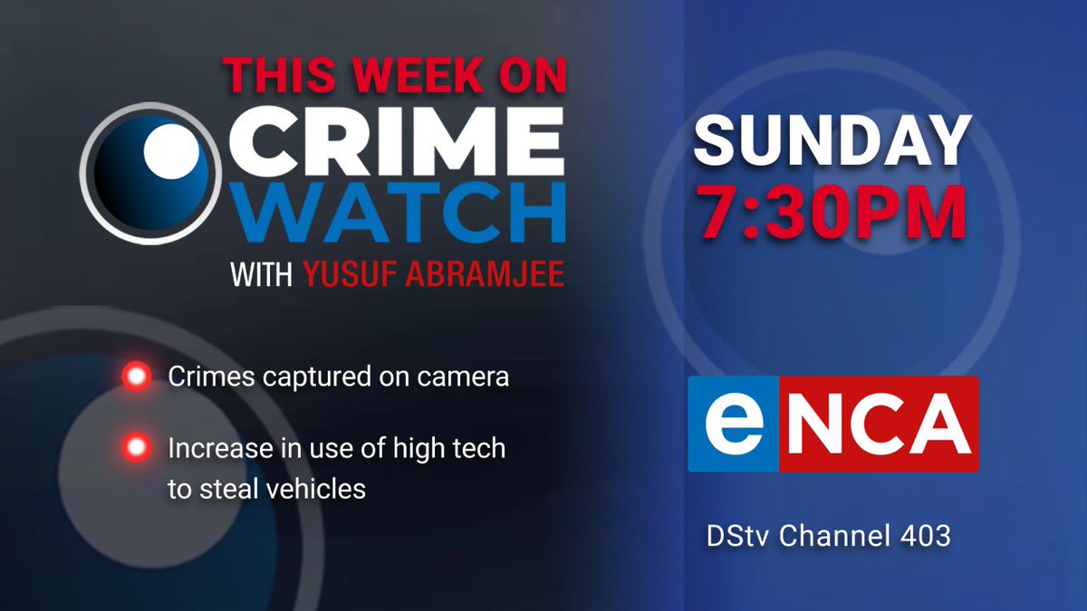 Abramjee's tweet image. [NOT TO BE MISSED] #CrimeWatch this evening at 7.30pm on @eNCA DSTV 403: Criminals are now using new methods to steal vehicles. So-called “relay attacks” and “key fob” technology  which target new generation vehicles are on the increase. We investigate.