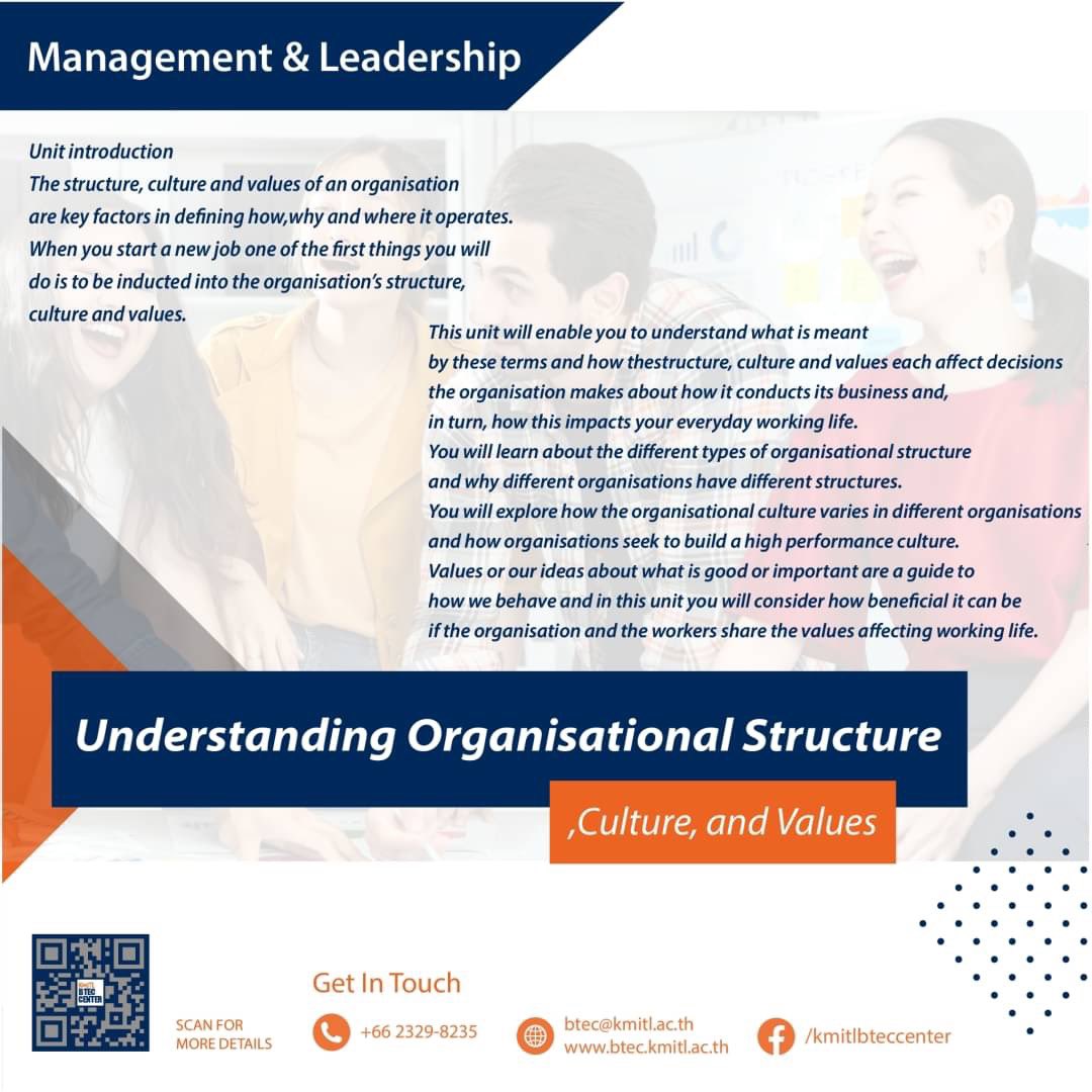 kmitlbteccenter's tweet photo. Understanding Organisational Structure, Culture, and Values

Contact us :
Tel: 02-329-8235
Mobile: 081-646-4292 
https://t.co/m4ctCr4U3n.DR. Ampapan Tuntinakhongul (ผศ.ดร.อำภาพรรณ ตันตินาครกูล)
Email: btec@kmitl.ac.th
Facebook: /btec.kmitl
Instagram: kmitl_btec_center

#KMITLBTEC https://t.co/SYxyq68NsW