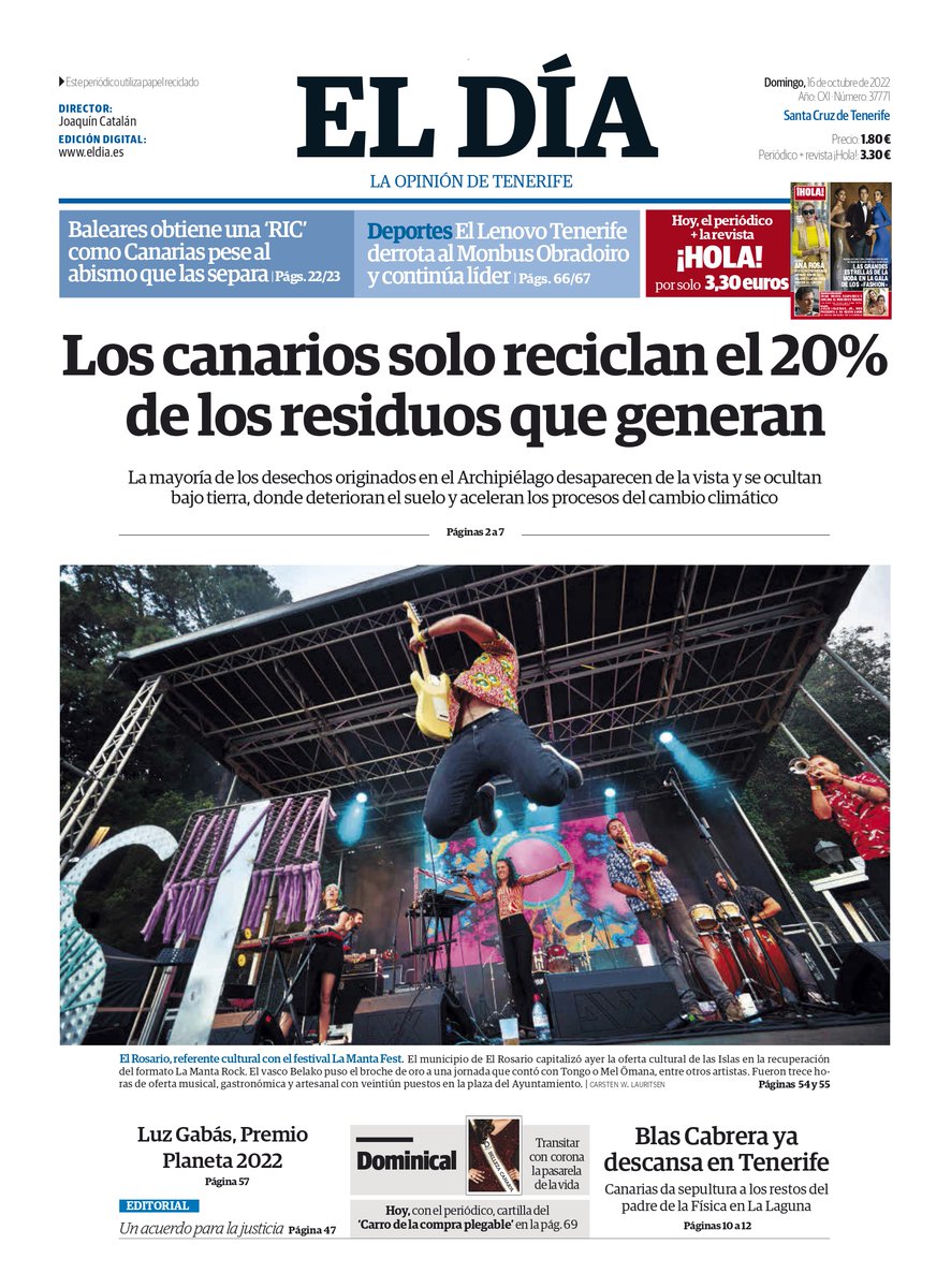 aytoelrosario's tweet photo. 🗞️ Hoy @LaMantaFest es portada de @eldia, que hace una completa crónica de lo acontecido en #ElRosario. CULTURA en mayúsculas. Si viniste, gracias por haber ayudado a hacer realidad este día y si no, te recomendamos que no te pierdas próximas ediciones. https://t.co/KbfXQn6GtN https://t.co/PDiQAMHs9p