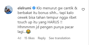 FriskaFeb's tweet photo. Gemes deh liat komen nya El Rumi di reelsnya Isyana pengen punya pacar lagi tapi yang Tahan tempur biar ga touch up terus katanya 😆 https://t.co/8ROSYGgpwq