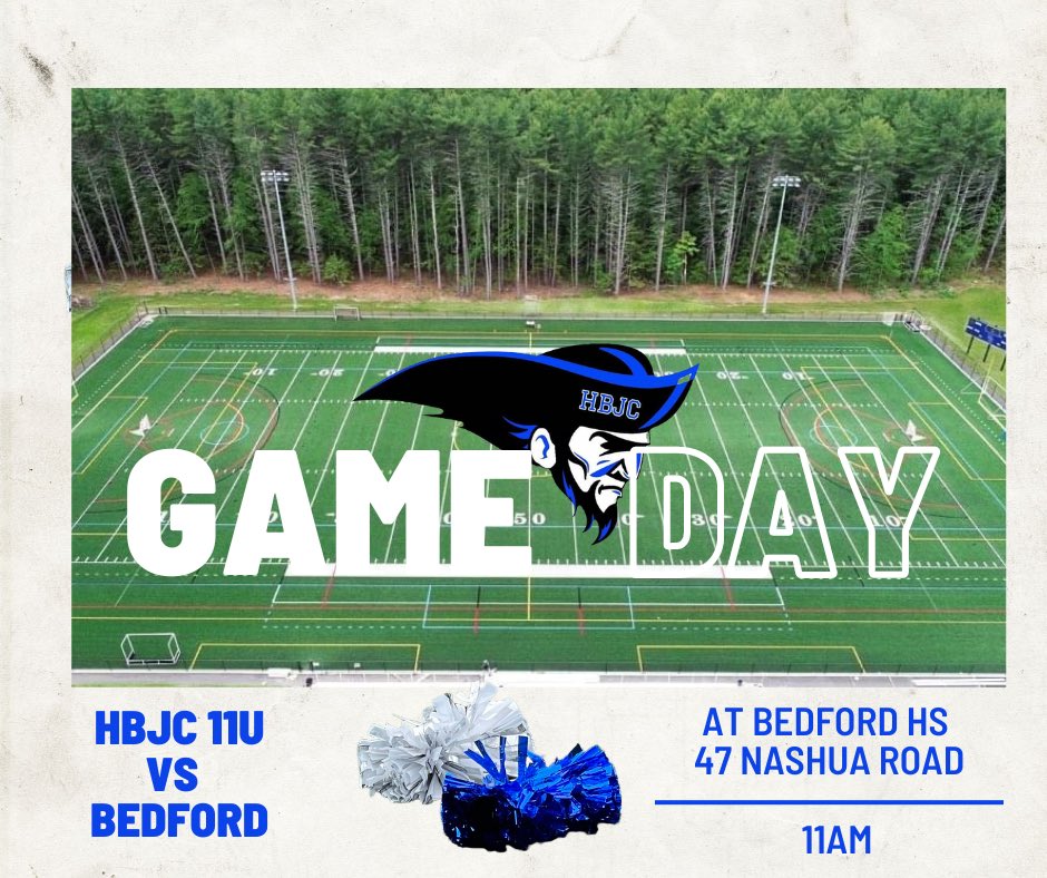 HBJCYouth's tweet photo. 📣 LAST FOOTBALL GAME OF THE SEASON! JOIN US, today, Sunday, October 16th at 11AM in BEDFORD 🚙 COME MAKE SOME NOISE!!!!! 😃 📣 

HB attire and spirit strongly recommended. 💙🤍🖤 ⚔️ 🏈 

.#youthfootball #HBJCFOOTBALLANDCHEER #HBPride #GoCavs #GoHB #GameDay @hollisbrookline https://t.co/vwSojHC6O6