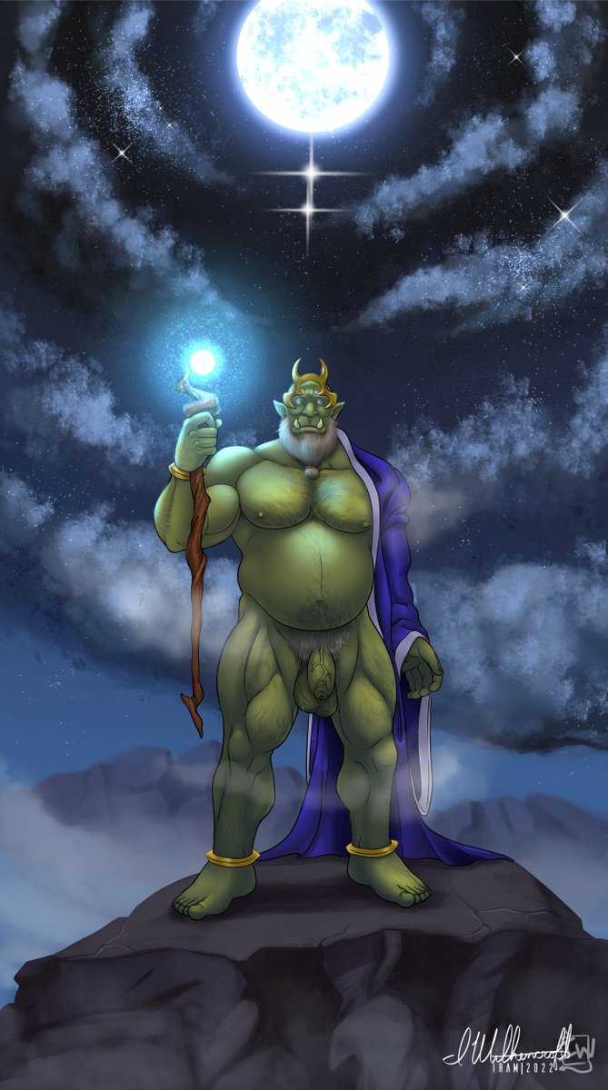 BeautyoftheBea8's tweet image. Finished my assigned #tuskbuddyexchange piece for 2022. Check out the full version! #orctober #orc #regal #sorcerer #spells #magic #wizard