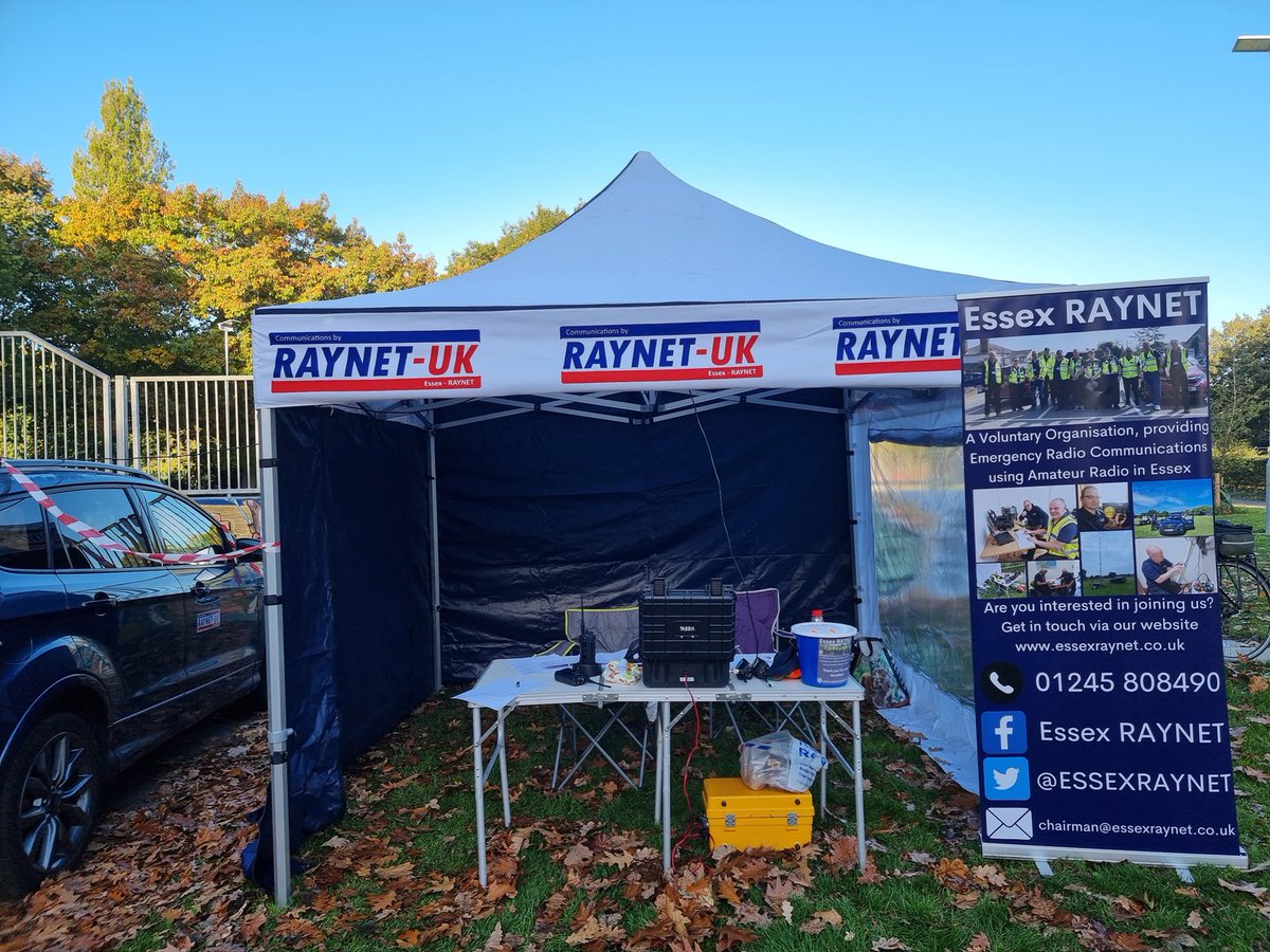 EssexRAYNET's tweet photo. G4BCV RAYNET Control at Central Park all setup and operational, ready to support the Chelmsford Marathon for Havens Hospice #rsgb #raynet https://t.co/PxpnwBjxpg