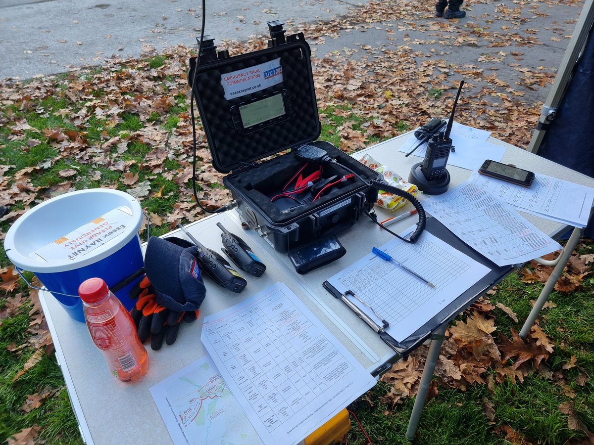 EssexRAYNET's tweet photo. G4BCV RAYNET Control at Central Park all setup and operational, ready to support the Chelmsford Marathon for Havens Hospice #rsgb #raynet https://t.co/PxpnwBjxpg