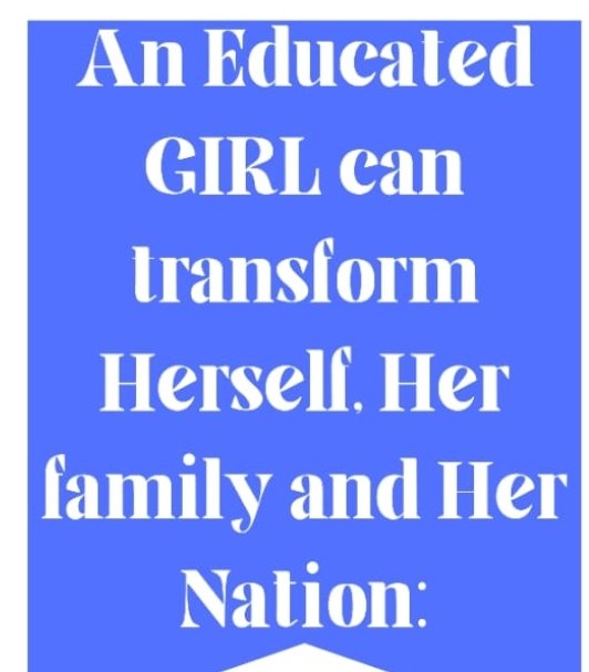 That's why girls have to be protected from all forms of segregations. Girls have to be at school and complete their studies
#educationincrisis