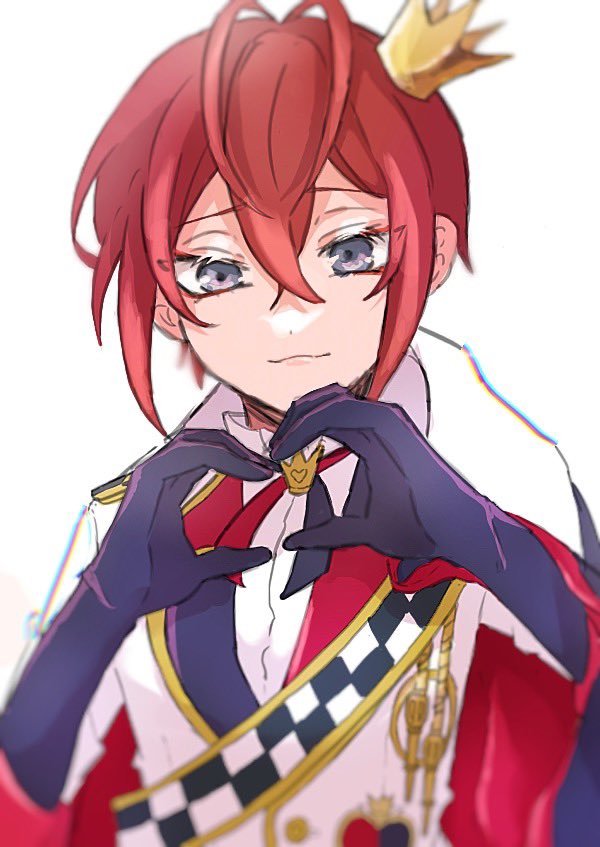 crown 1boy male focus red hair solo gloves mini crown  illustration images