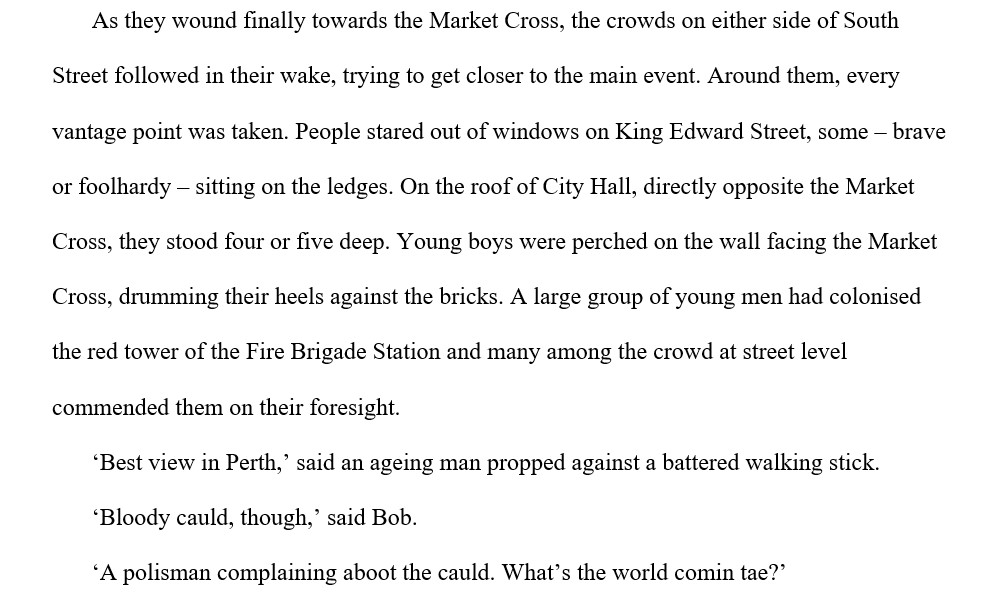 McInRob's tweet photo. Today's word, #cauld, is one I've used quite rarely, oddly enough.
This is from my second novel, Barossa Street (available now!) Bob is on crowd patrol for the Proclamation of Edward VIII. The denizens of Perth are curious but not exactly overcome by excitement...
#Scotstober https://t.co/siGs5Lbxp3