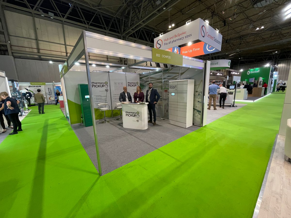 The OOHPod team are ready to go at <a href="/pharmacyshow/">The Pharmacy Show</a> in Birmingham all day today and tomorrow 16th &amp; 17th October.

Excited to demo our Pharmacy PickUp solution.

Stand B52

oohpod.com/business/pharm… 

#Pharmacy #thepharmacyshow #BIRMINGHAM #technology #clickandcollect #oohpod