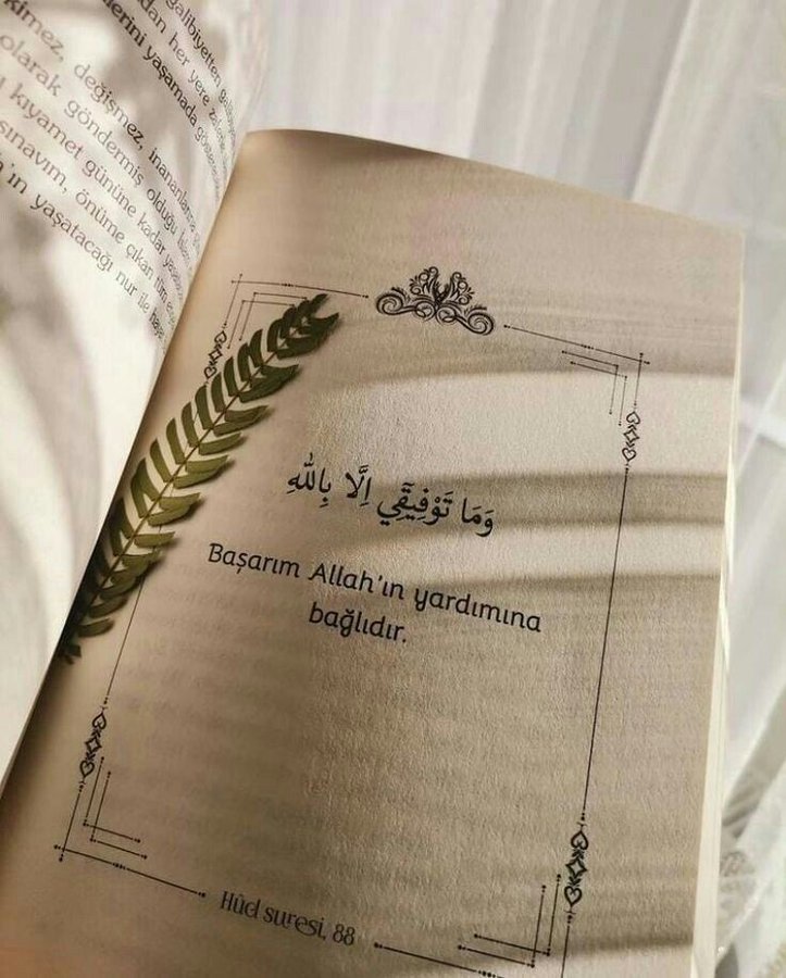 Başarım Allah'ın yardımına bağlıdır.