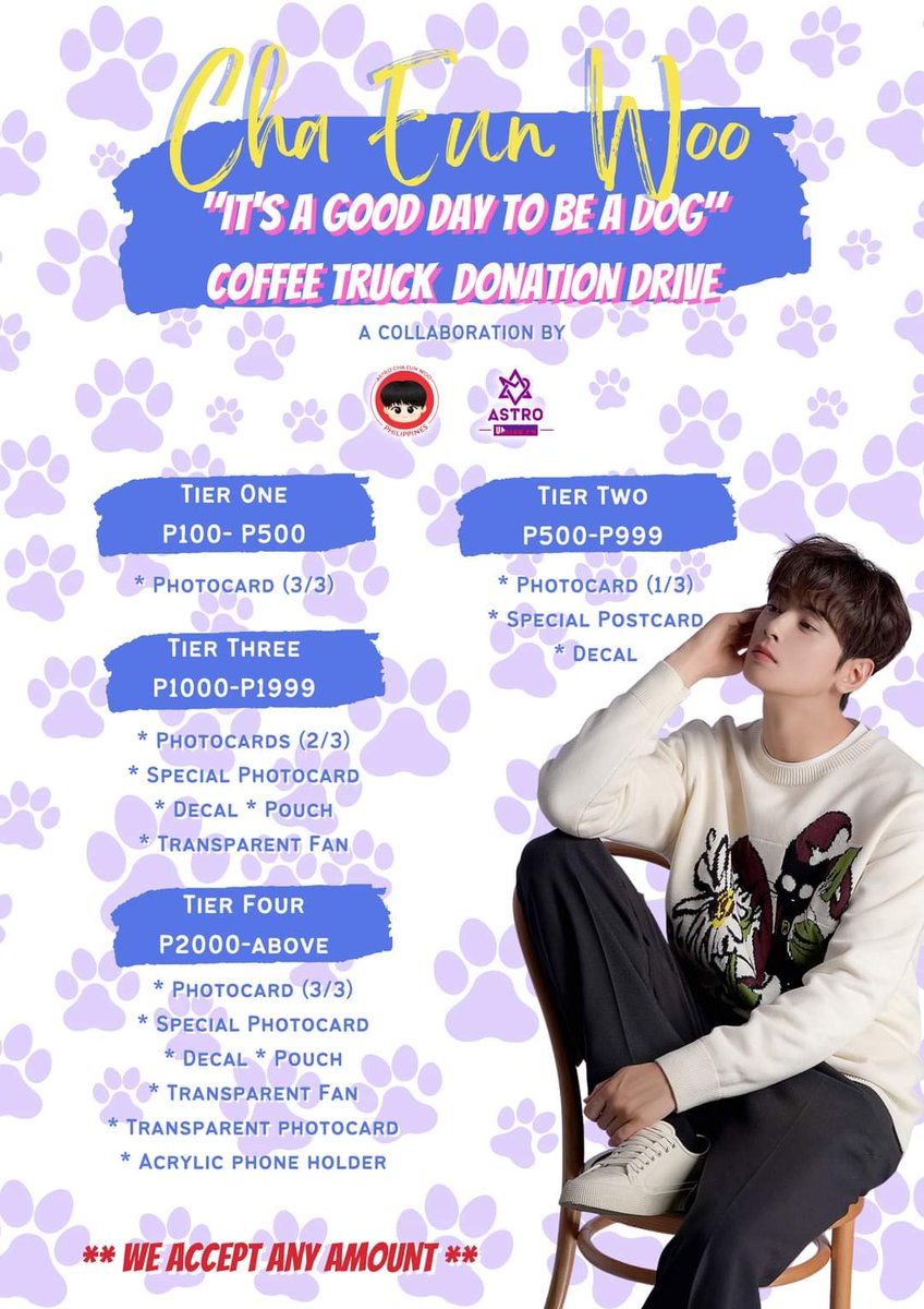 astrounitedph's tweet photo. 💜 All 𝒅𝒐𝒏𝒐𝒓𝒔' 𝒏𝒂𝒎𝒆𝒔 will be 𝒂𝒅𝒅𝒆𝒅 𝒕𝒐 𝒕𝒉𝒆 𝒃𝒂𝒏𝒏𝒆𝒓 𝒂𝒏𝒅 𝒗𝒊𝒅𝒆𝒐 that will be played during the whole duration of the coffee truck's stay on the set. Also, you can 𝒔𝒆𝒏𝒅 𝒚𝒐𝒖𝒓 𝒎𝒆𝒔𝒔𝒂𝒈𝒆 𝒕𝒐 𝑬𝒖𝒏𝒘𝒐𝒐. 

#ChaEunwoo #EUNWOO #ASTRO
(3/4) https://t.co/LW6KQCtWkA