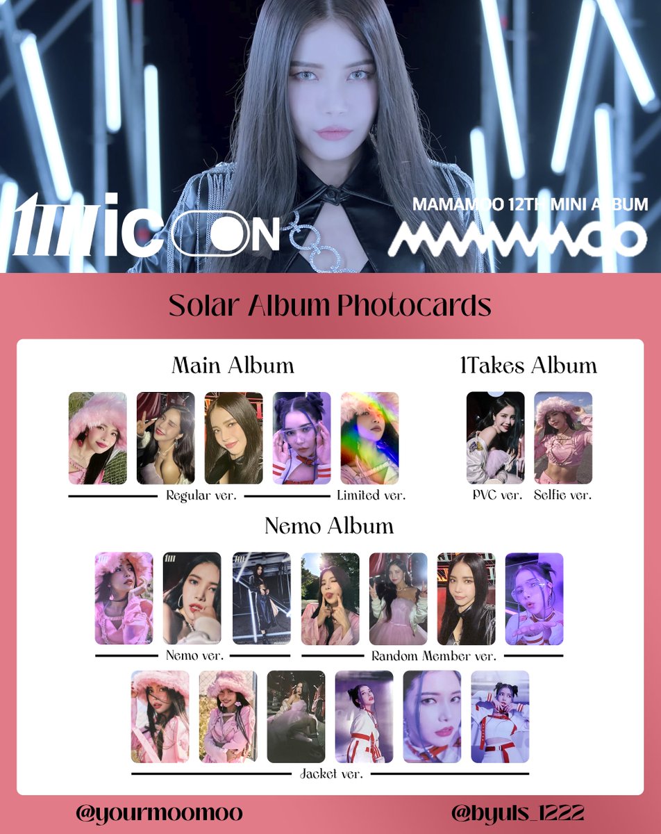 마마무] MAMAMOO 12th Mini Album - [MIC ON] Main + Nemo + 1Takes