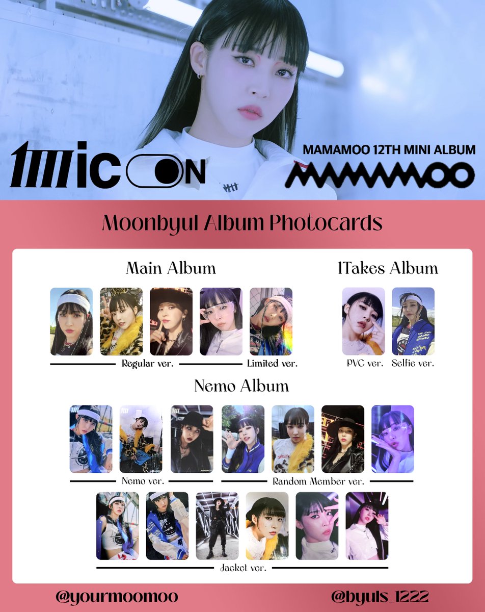 마마무] MAMAMOO 12th Mini Album - [MIC ON] Main + Nemo + 1Takes