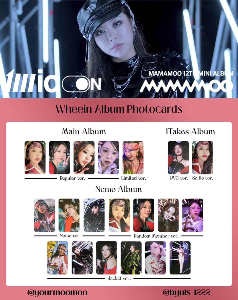 마마무] MAMAMOO 12th Mini Album - [MIC ON] Main + Nemo + 1Takes
