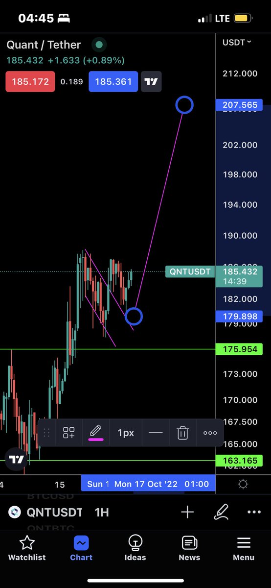 cpips23's tweet photo. *UPDATED*  BEAUTIFUL DOUBLE BOTTOM FORMED SHOULD REACH $207 NEXT $QNT #QNT https://t.co/JKLVi83IIJ