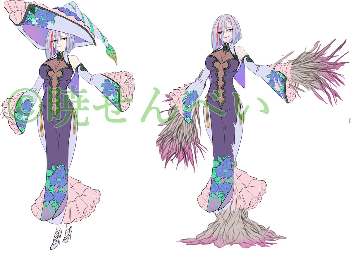 #えるうぃどいん!
彼女関係のテキスト面は 一段落(🍘さん的にも問題なし)。てことで、あとは正式な立ち絵やバトル絵やHシーン絵……という流れになりますね。
ホントぽっと出のキャラだったので どうなるかと思ったんですけど……このデザインのおかげで イイ感じになってくれそうです🍵 