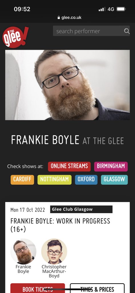 Come see me at the Glee Club doing new jokes, spoken word. Support act + general chaos glee.co.uk/performer/fran…