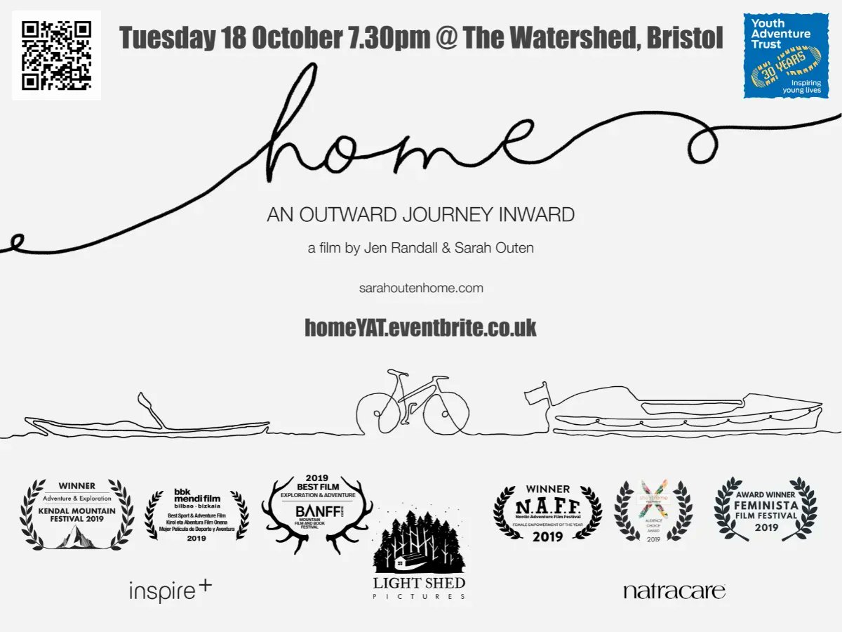 Tickets NOW available for our screening of @SarahOuten's film, Home at The Watershed #Bristol tinyurl.com/reelhome #reeladventures #film #adventure #BristolEvent