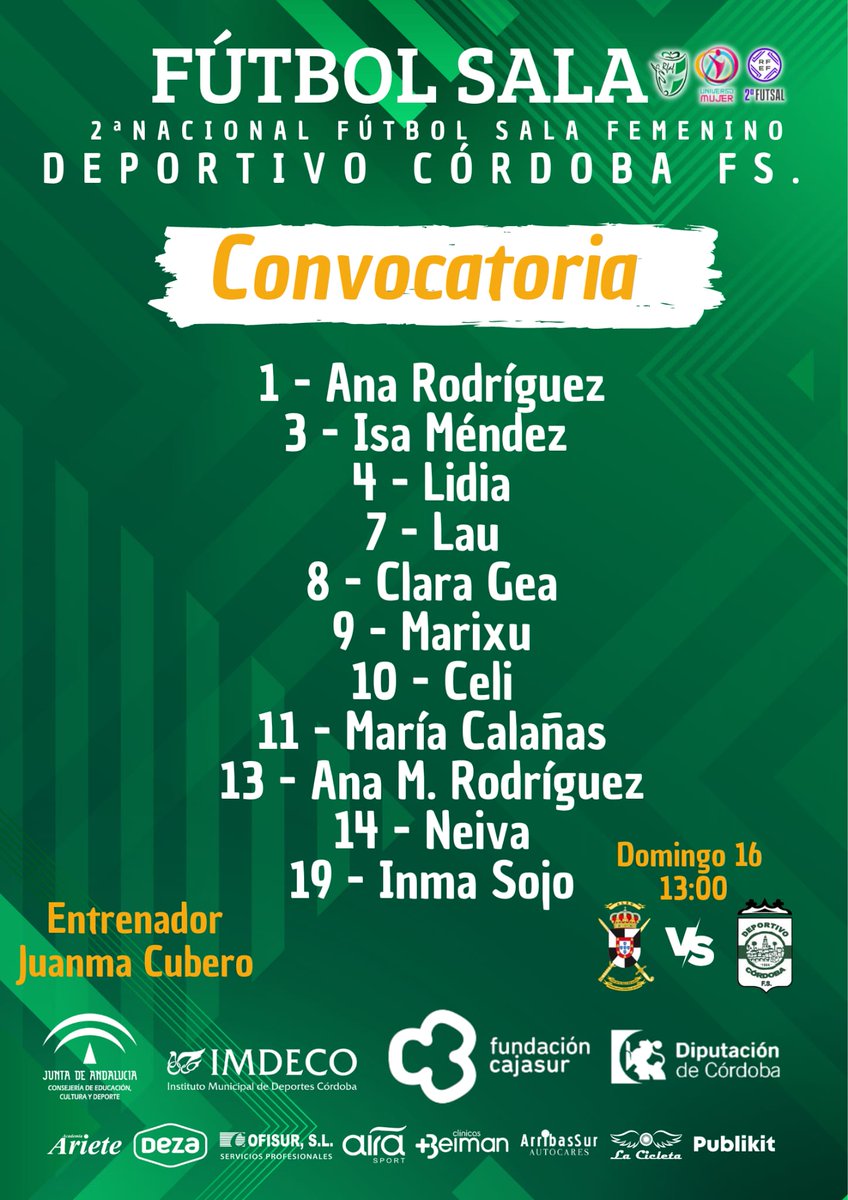 ⚔️ CONVOCATORIA | Éstas son las once guerreras que conforman la expedición que ya va camino de Ceuta para la cita de este mediodía ante el @comgeceufem (13:00) 💪