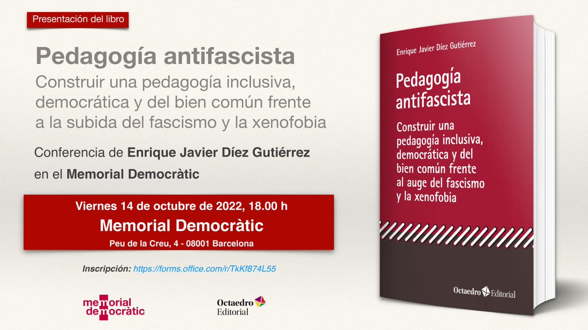 🔻Aquest divendres gràcies a <a href="/lo_riu/">Lo Riu Associacio</a> vam poder assistir a la més necessària que mai presentació del llibre "Pedagogía antifascista" de <a href="/EnriqueJDiez/">EnriqueDíezGutiérrez  🔻</a> en el marc dels actes del <a href="/catmemoria/">Memorial Democràtic</a>

📽️Gràcies a <a href="/Exprespol/">Persones Ex-preses Polítiques del Franquisme</a> podeu recuperar el vídeo de la presentació a🔗youtube.com/watch?v=50-2vu…